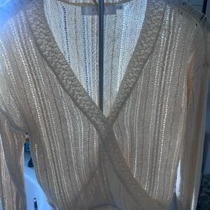 Astr Cream Textured Knit Top